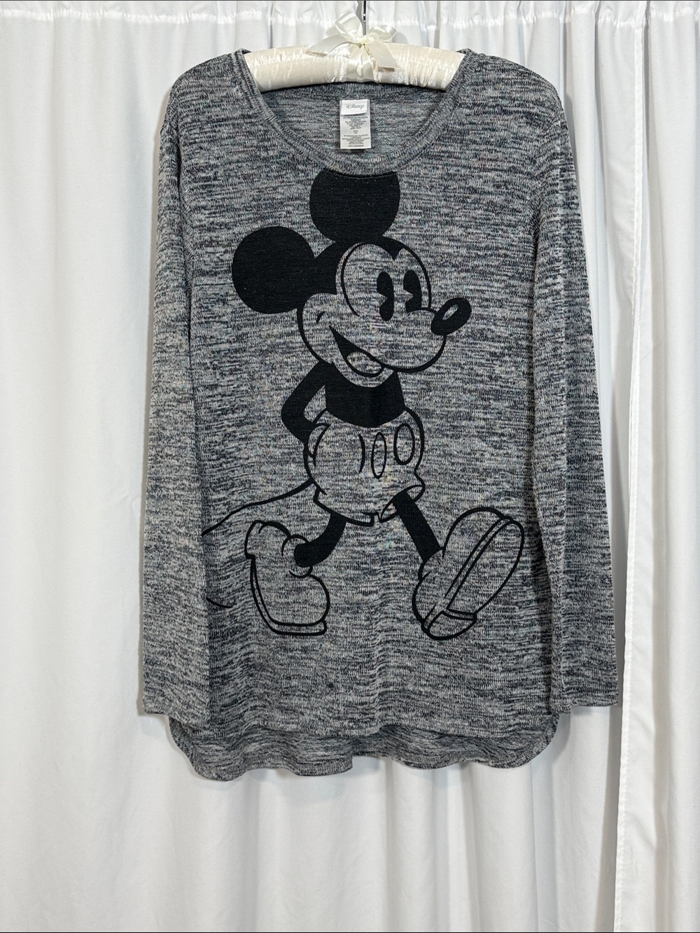 Disney Gray & Black Mickey Mouse Long Sleeve Top